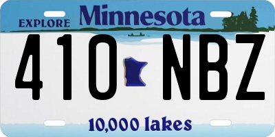 MN license plate 410NBZ