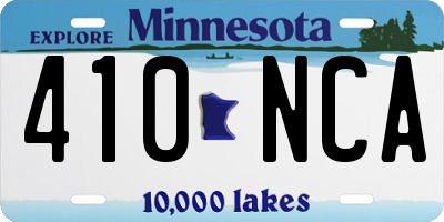 MN license plate 410NCA