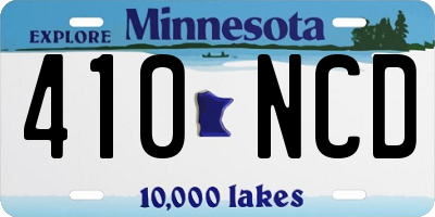 MN license plate 410NCD