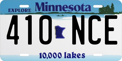MN license plate 410NCE