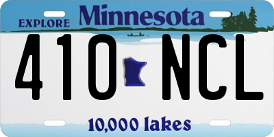 MN license plate 410NCL