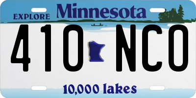 MN license plate 410NCO