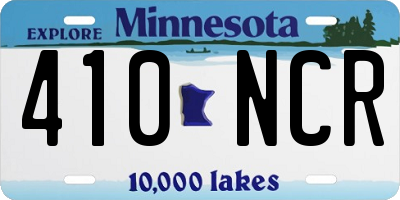 MN license plate 410NCR