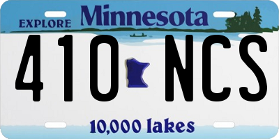 MN license plate 410NCS