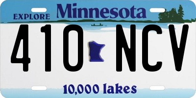 MN license plate 410NCV