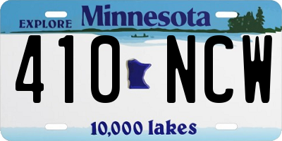 MN license plate 410NCW
