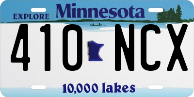 MN license plate 410NCX