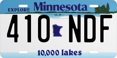 MN license plate 410NDF