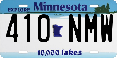 MN license plate 410NMW