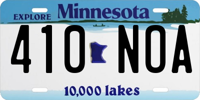 MN license plate 410NOA