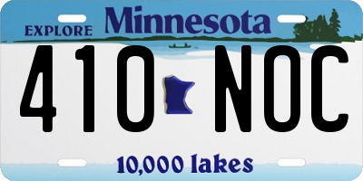 MN license plate 410NOC