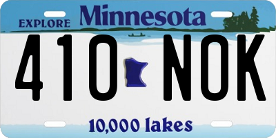 MN license plate 410NOK