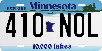 MN license plate 410NOL