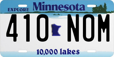 MN license plate 410NOM