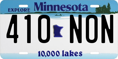 MN license plate 410NON