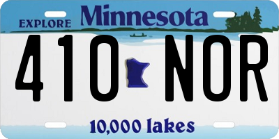 MN license plate 410NOR