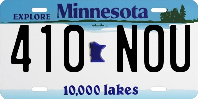 MN license plate 410NOU
