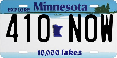 MN license plate 410NOW