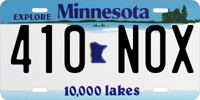 MN license plate 410NOX