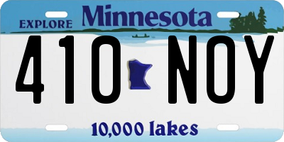 MN license plate 410NOY