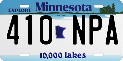 MN license plate 410NPA