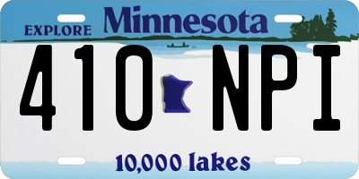 MN license plate 410NPI