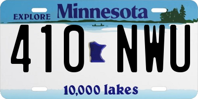 MN license plate 410NWU
