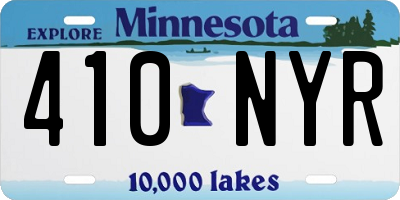 MN license plate 410NYR