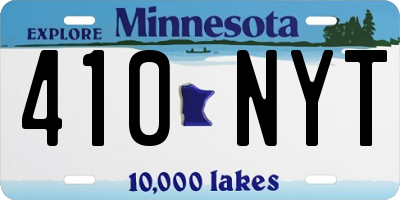 MN license plate 410NYT