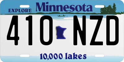 MN license plate 410NZD
