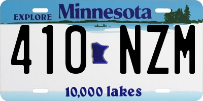MN license plate 410NZM
