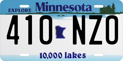 MN license plate 410NZO