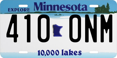 MN license plate 410ONM