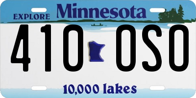 MN license plate 410OSO