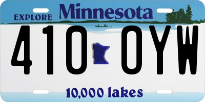 MN license plate 410OYW