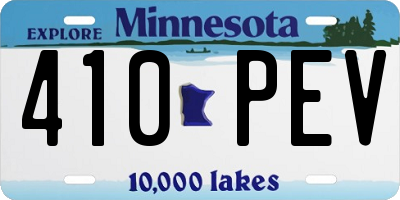 MN license plate 410PEV