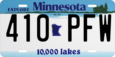 MN license plate 410PFW