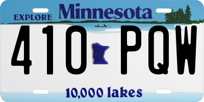 MN license plate 410PQW