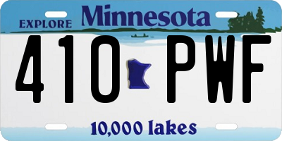MN license plate 410PWF