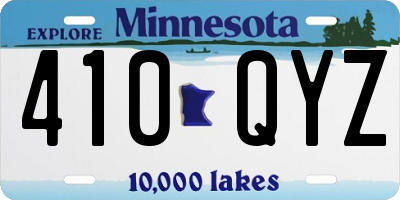 MN license plate 410QYZ