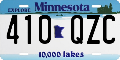 MN license plate 410QZC