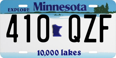MN license plate 410QZF
