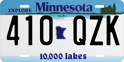 MN license plate 410QZK