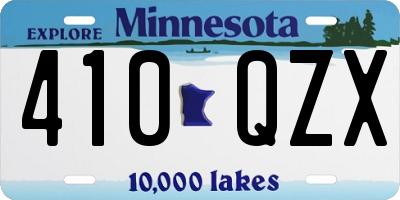 MN license plate 410QZX
