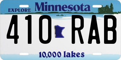 MN license plate 410RAB