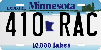 MN license plate 410RAC