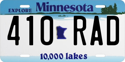 MN license plate 410RAD