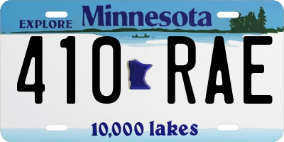 MN license plate 410RAE