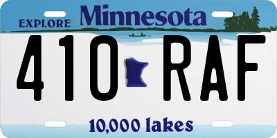 MN license plate 410RAF