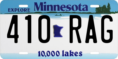 MN license plate 410RAG